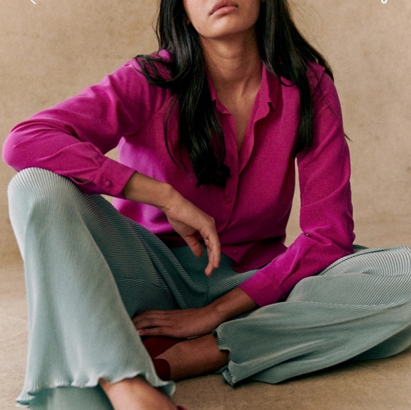 Sezane Ann 100% Silk Shirt - Picture 3 of 12